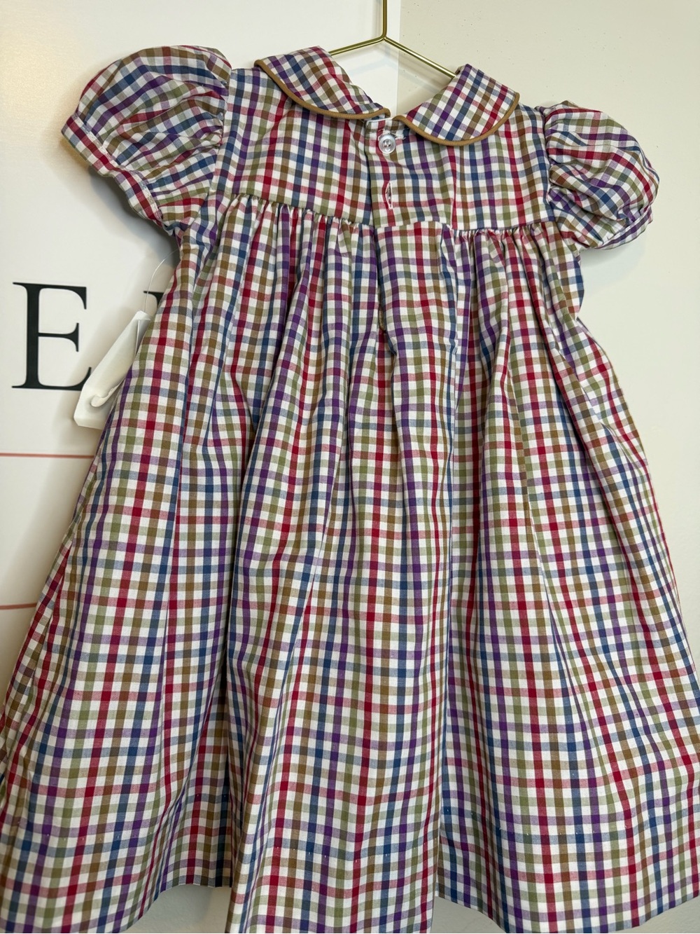 Classic Plaid Peter Pan Collar Kids Dress - Multicolor - Picture 3 of 4